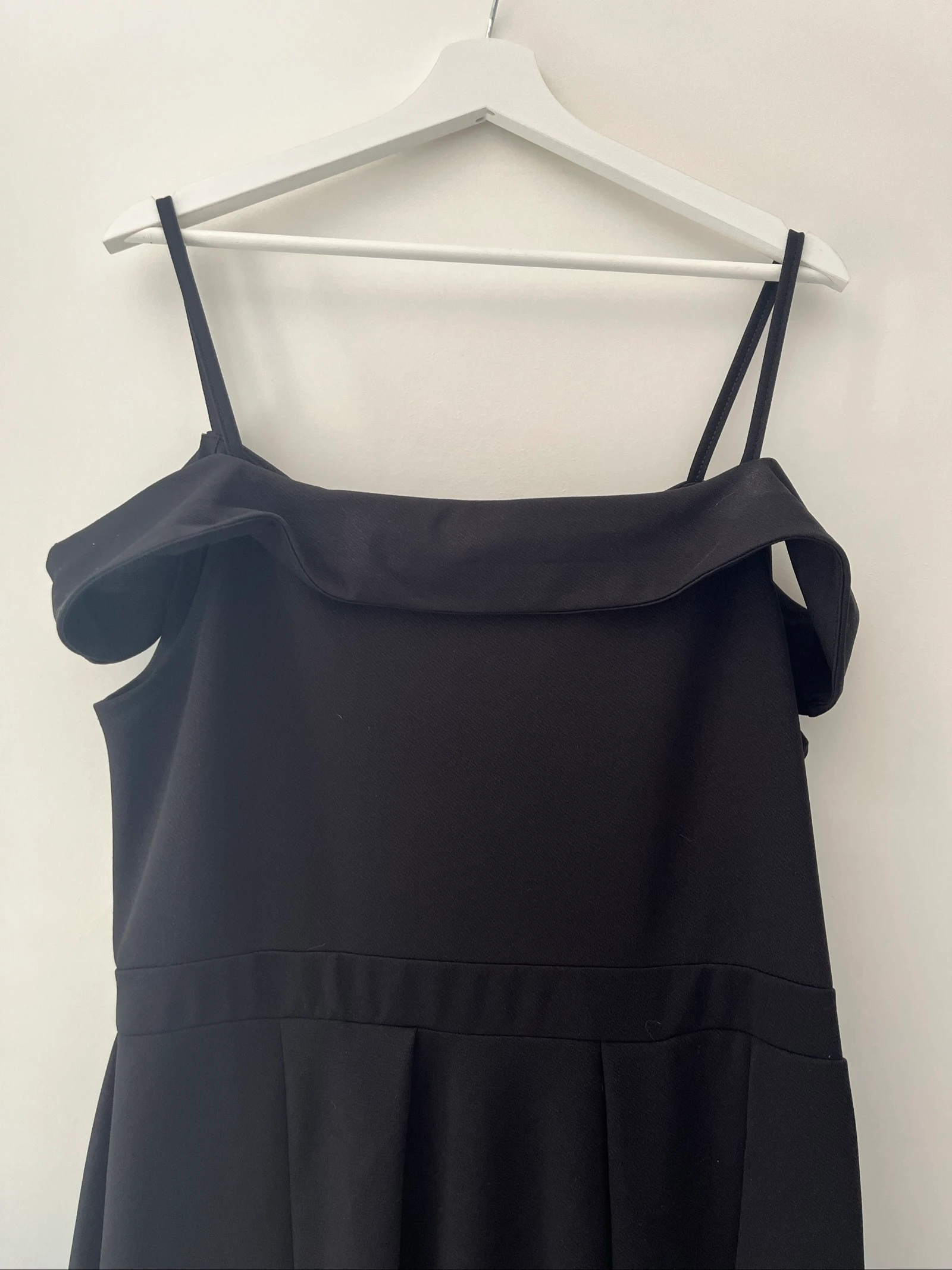 Vestido elegante negro con tirantes finos y abertura lateral, corte recto - Talla grande/Curve - XXL - Elenzga – photo 7